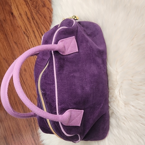 Victoria's Secret Violet and Gold Zip Satchel Purse - Picture 2 of 5